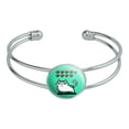 thumbnail image 1 of Nine Lives Cat Pixel Retro Game Novelty Silver Plated Metal Cuff Bangle Bracelet, 1 of 3