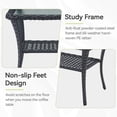 thumbnail image 5 of PARKWELL Outdoor Coffee Table with Glass Top and Storage Wicker Patio Table Outdoor Dining Table,Black, 5 of 6