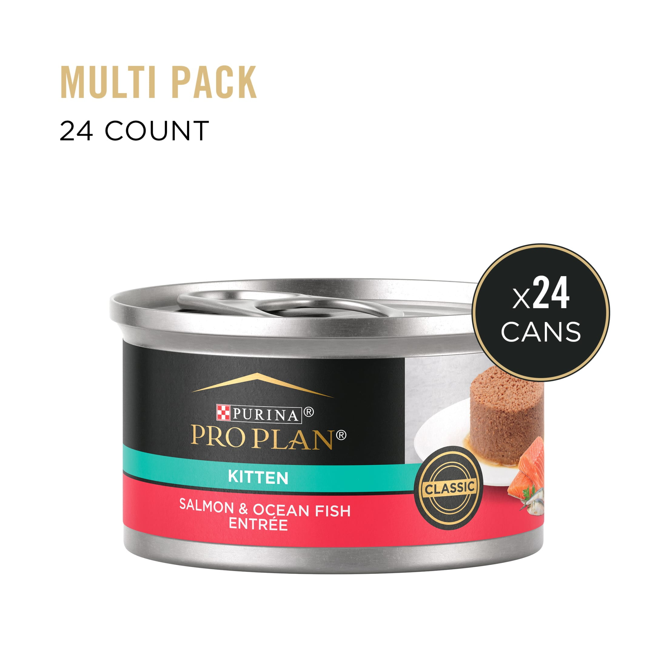 Purina Pro Plan, Salmon Ocean Fish, Wet Kitten Food, 3 oz Cans 24, Pack