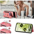 thumbnail image 4 of for Pixel 6 Case,Card Holder Wallet for Google Pixel 6 Case,Ring Stand,RFID-Blocking,Wrist Strap,Magnetic Clasp,Camera Protector,Leather Protective Flip Cover for Pixel 6 (Pink), 4 of 14