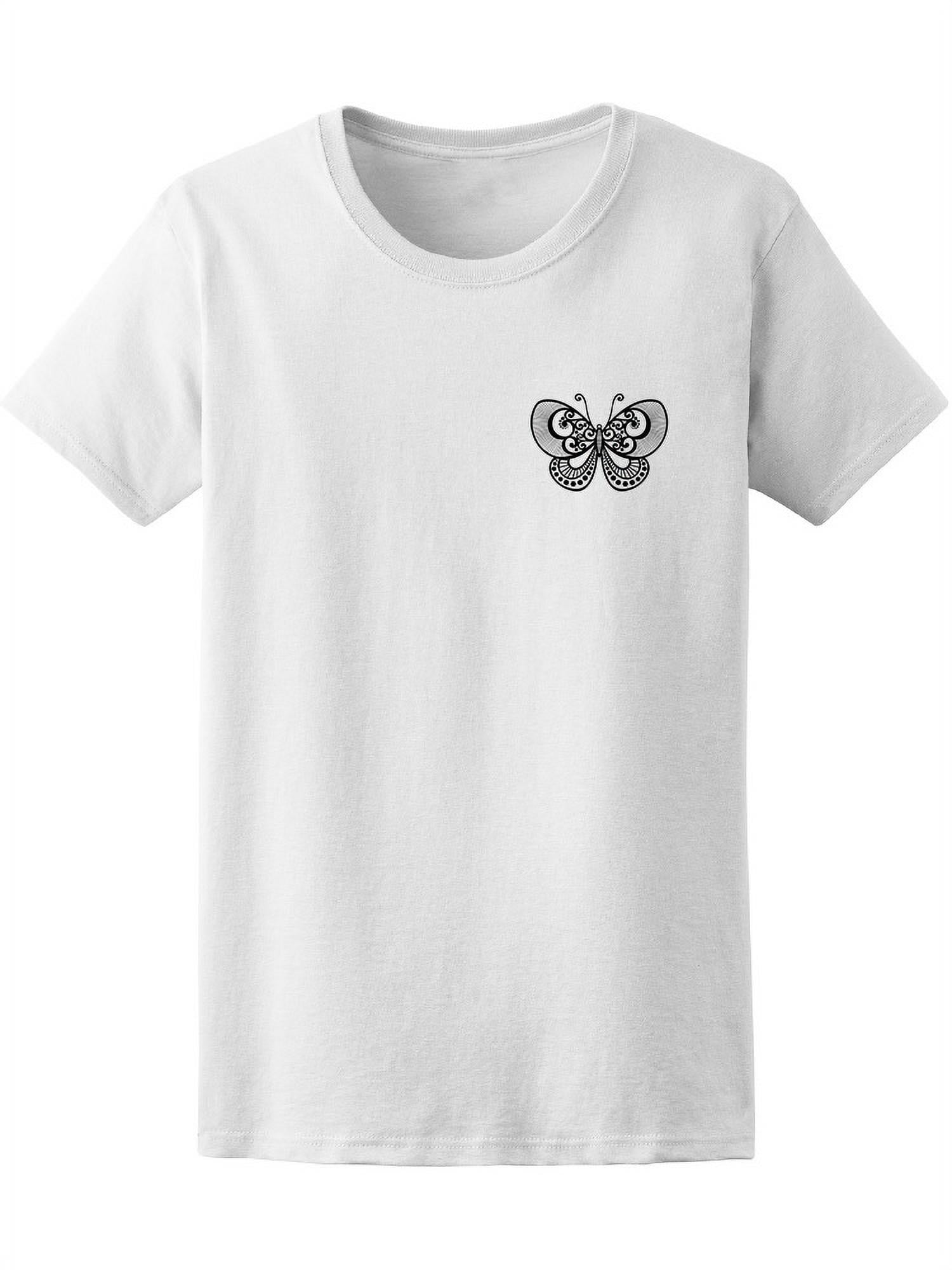 Cute Butterfly At Pocket Tee Women's -Image by Shutterstock - Walmart.com