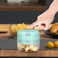 thumbnail image 6 of Lychee Electric Garlic Chopper Portable Food Processor Small Rechargeble Mini Garlic Mincer for Dicing, Ginger, Chili, Fruits, Onions Pepper and Baby Food 100ML, Green, 6 of 8
