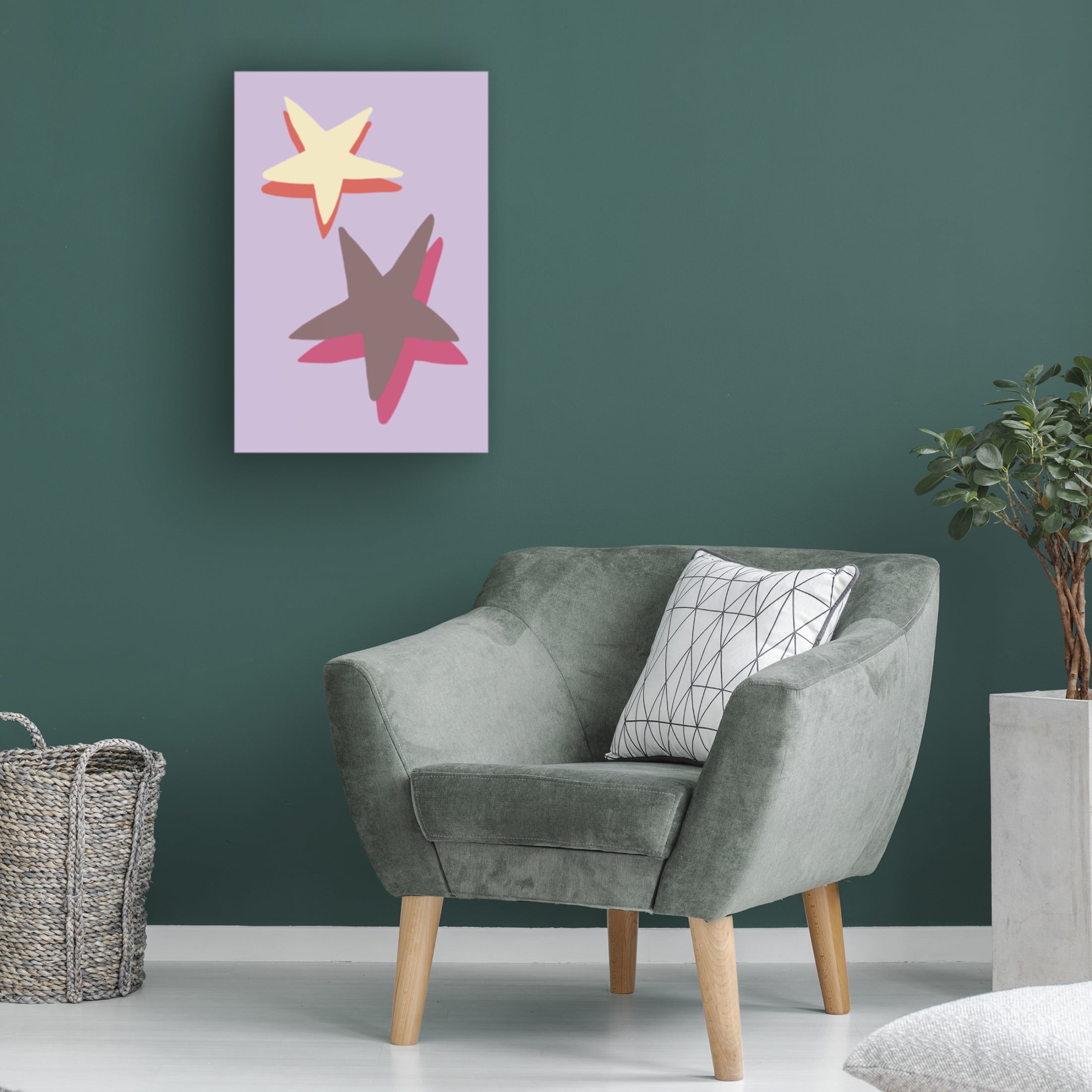 Canvas Wall Art - Pictufy Studio 'Lilac Star' Wall Art for Living Room, Bedroom, or Office Décor by Trademark Fine Art - 12 x 19 Inches