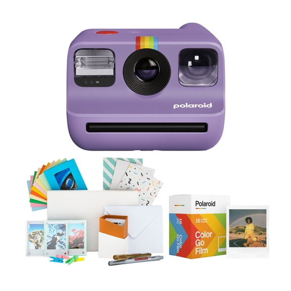 Polaroid Go Generation 2 Instant Camera with Self-timer Double Exposure Modes (Purple) and Accessories Bundle (3 Items)