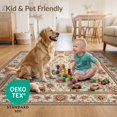 thumbnail image 4 of ODIKA 4'x6' Ultra-Soft Area Rug, Ivory Vintage Tug Ornate Vine Border Allover Scrolling Farmhouse None Washable, Bare feet friendly, Silk-Touch for Bedroom Home office, 4 of 7
