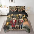 thumbnail image 2 of jejeloiu Vintage Xmas Nutcracker 7-Piece Bedding Comforter Set,Rustic Pine Cone King Bedding Sets,Happy New Year Bed Sheets For Adults,Ultra Soft Home Decor Reversible, 2 of 8