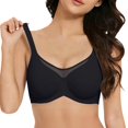 thumbnail image 2 of Jelly Bras for Women Push Up Bra Wireless Support Bras Padded Bras Comfortable Bra Padded Bra Soft Bras T Shirt Bra Supportive Bras Mesh V‑Neck Sheer Mesh Top Bra Adjustable Thin Straps Black, 2 of 9