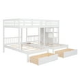 thumbnail image 5 of Harper & Bright Designs Full over Twin & Twin Bunk Bed for, Wood Triple Bunk Bed with Drawers and Safety Guardrails for Bedroom, White, 5 of 14