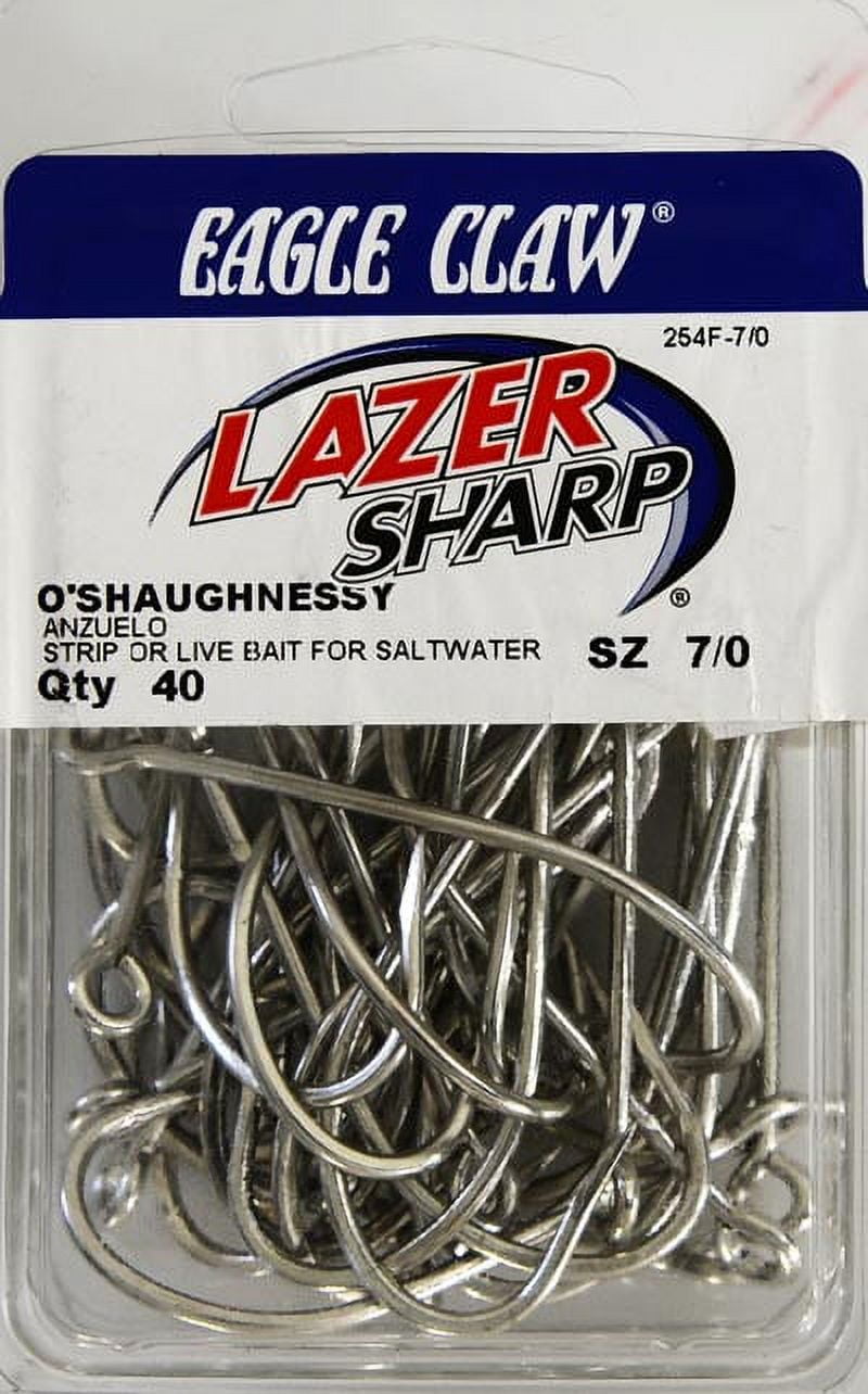 100 - Eagle Claw 413 Sea Guard O'Shaughnessy Heavy Wire  Fishing Jig Hooks 1/0 : Sports & Outdoors