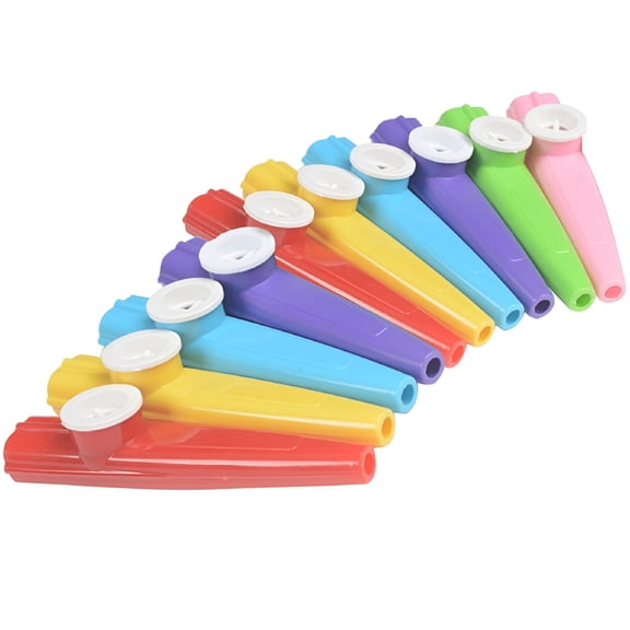 QAYOZ Plastic Kazoo 10 Pcs Guitar Partner Harmonica Toy Kids Party Favors Musical Instruments for Toddler