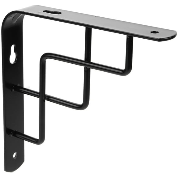 MERRYHAPY Black Metal Shelf Brackets for Wall Mounted Household Shelves, Heavy Duty, , Easy Install, Set of 2