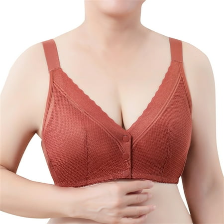 HCURIBAD Wireless Bras Clearance! Adjustable Straps Full Coverage Wireless Up Bra Everyday Cozy Bras Push up Bra Backless Bra Bras for Women Coffee D