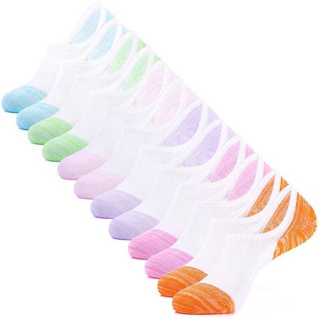 IDEGG Calcetines invisibles para mujeres y hombres, corte bajo, tobillo, corto, antideslizante, atlético, para correr, novedad, calcetines invisibles informales