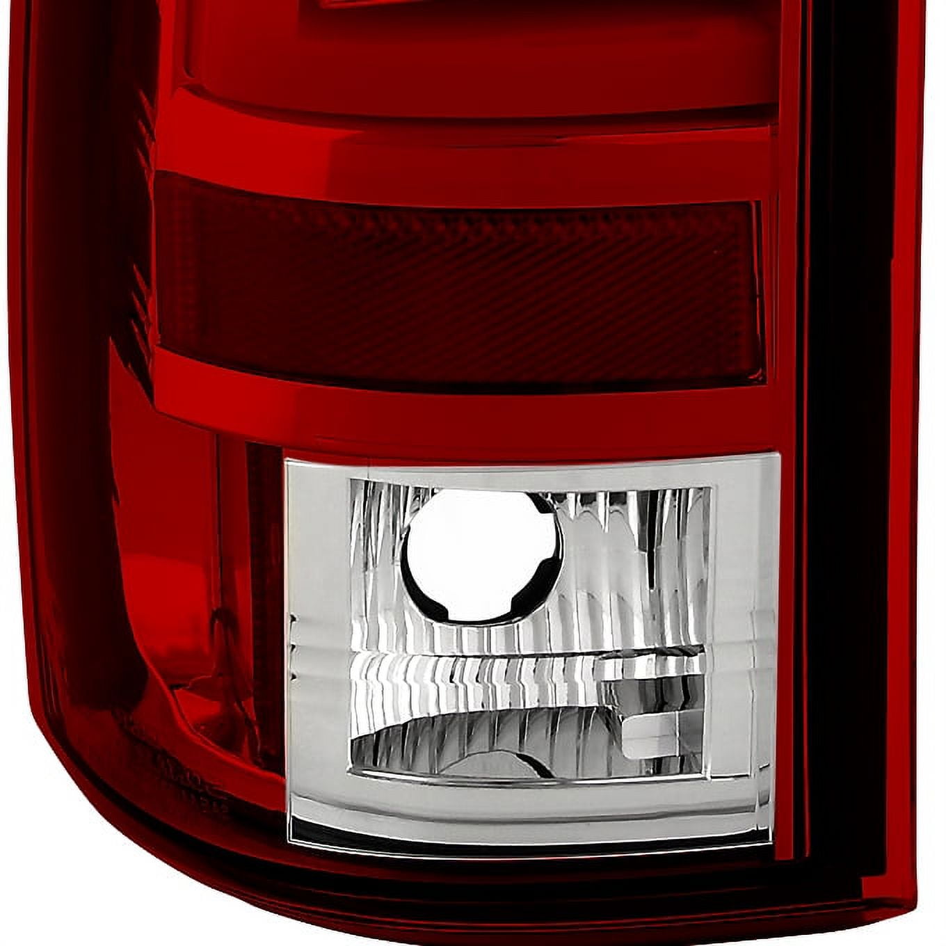 AKKON - For 99-02 Silverado 99-03 Sierra Pickup Truck V2 LED Tube Red Clear Tail Lights Brake Lamps Left+Right Pair
