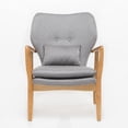 thumbnail image 1 of Chaise Club Isabella Mi-Siècle en Tissu Moderne, Gris, 1 of 9