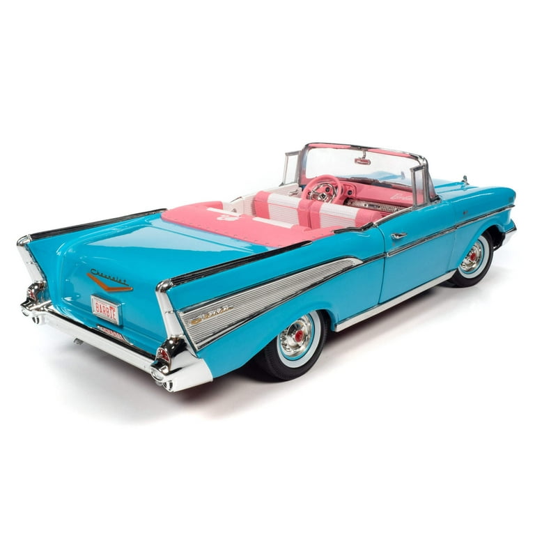 Auto World Barbie 1957 Chevy Bel Air Convertible Blue Die-Cast Car