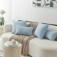 thumbnail image 4 of Throw Pillow Covers 18 x 18 Inch, Set of 2 - Blue Decorative Soft Corduroy Striped Boho Throw Pillow Covers, Modern Home Cushion Pillow Cases for Farmhouse, Couch, Sofa, Bed & Living Room Decor, 4 of 8