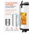 thumbnail image 4 of 3.2 Gal Insulated Beverage Dispenser 2 Pack Silver - Hot & Cold Drink Server with Temperature Display - Commercial Grade Stainless Steel - Leakproof Spigot - Portable Handle, 4 of 9
