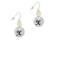 thumbnail image 2 of Delight Jewelry Silvertone Large Script Letter - X - 3/4'' Disc - Goldtone Leaf French Earrings, 2 of 4