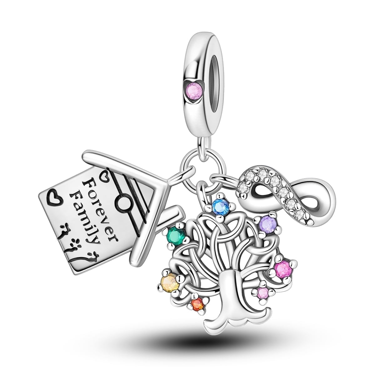 MULA 925 Sterling Silver Charms for Women Life House Beads for Bracelet and Necklace Gift for Her