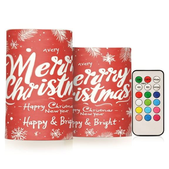BZSMCE Flameless Candles LED Lights Design Merrh Christmas Print Creativity Battery Candles