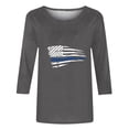 thumbnail image 5 of Dazajoo Independence Day 3/4 Sleeve Tops for Women 2024 Summer Casual Crew Neck Shirts Womens 4th of July American Flag Patriotic Tunic Sales Today,Gray,XXL, 5 of 6