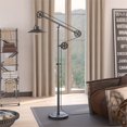 thumbnail image 2 of Henn&Hart 40" Aged Steel Metal/Fabric Floor Lamp, 2 of 7
