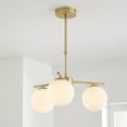 thumbnail image 5 of Better Homes & Gardens 17" Architectural Flush Mount Ceiling Light, Gold Finish Frosted Glass Shades, 5 of 10