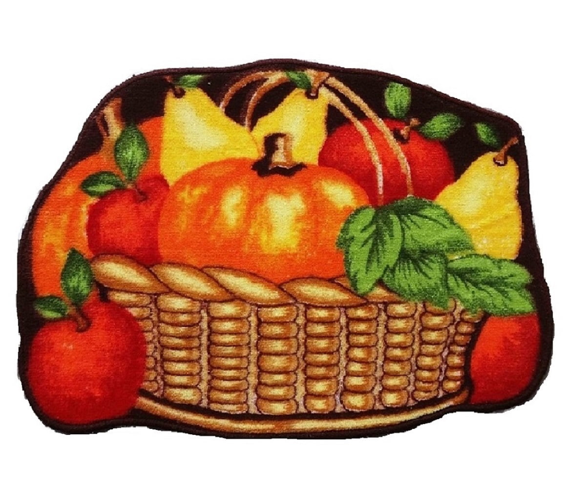 Colorful Fruit Basket Non-Slip Kitchen Mat, 18x30 Inches