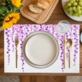 thumbnail image 4 of Purple Polka Dots Placemats Set of 4, Vintage Abstract Art Watercolor Placemats for Dining Table, Place Mats for Kitchen Tabletop, Waterproof Wipeable Dining Table Mats Set, 4 of 9