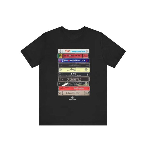 Men's Vintage Cassette Tape Print Half Sleeve Graphic Tee, Casual Comfy Round Neck T-shirt for Summer, Fashion Men's Top for Daily Wear