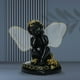 thumbnail image 5 of Estatua de ángel de resina Yotijar decoración para hogar en miniatura de hadas pintadas interiores exteriores adornos navideños de Querubines sentarse negro, 5 of 7