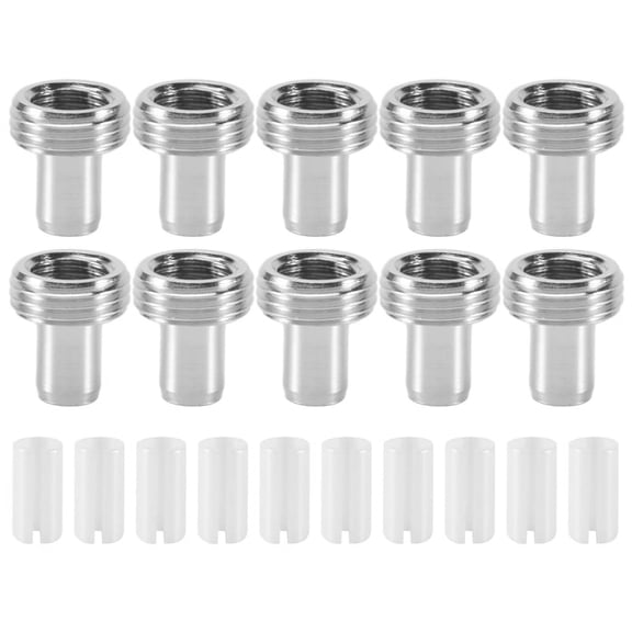 10Pcs Ceramic Tube Sleeves and Metal Head Connector Adapters for Fiber Optic Visual Fault Locator