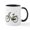 White/Black Inside, variant on CafePress - Old Vintage Bicycle With Flowers And Birds Mug - 11 oz Ceramic Mug - Novelty Coffee Tea Cup