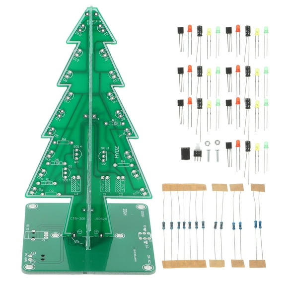 Phenofice LED Christmas Tree Kit Multi Color Flashing Light DIY Circuit for Adults with 37 LEDs 3D Design
