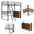 thumbnail image 6 of Aukfa Metal Twin Loft Bed with Desk and Storage Shelves, Heavy Duty Bed Frame for Kids Adults - Black, 6 of 8