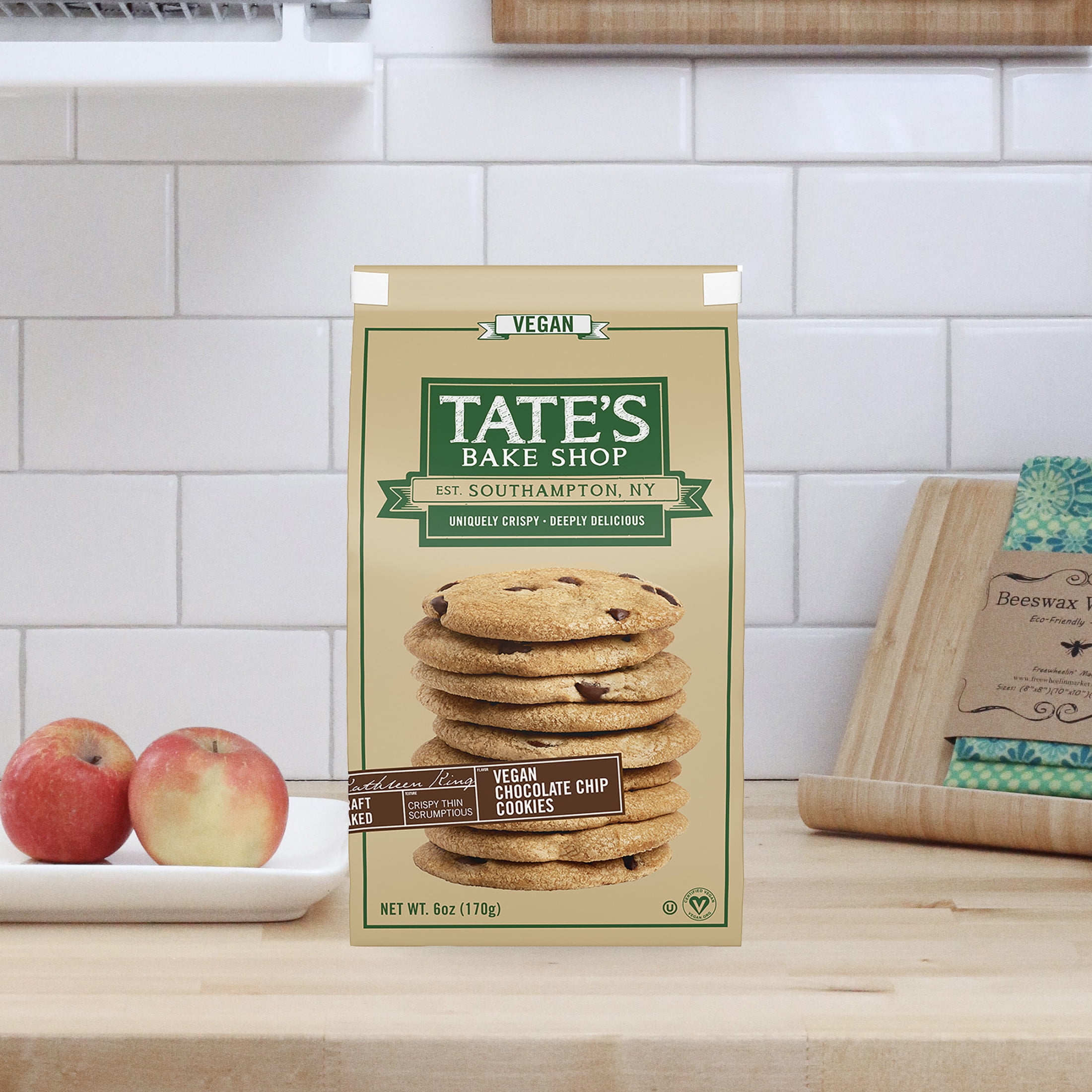 (3 pack) Tate's Bake Shop Chocolate Chip Vegan Cookies, 6 oz