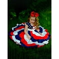 thumbnail image 3 of ZEHJUHAN Girls' 4th of July Twirl Dress Red White and Blue Stars & Stripes Short Sleeve Patriotic Independence Day Dress, 3 of 8