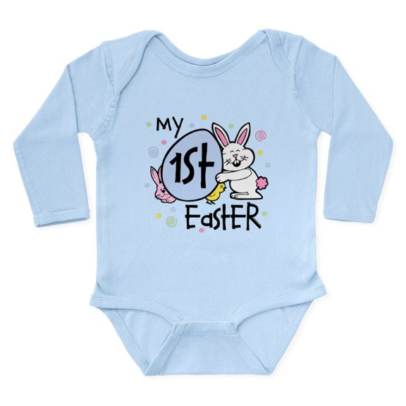 CafePress - Bunny Chickie 1St Long Sleeve Infant Bodysuit - Long Sleeve Cotton Baby Bodysuit