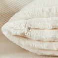 thumbnail image 3 of Juego de 2 Fundas de Cojines de Terciopelo de Felpa de Doble Cara Fundas de Almohada de Piel Artificial Suave Decorativas para sofá Dormitorio Sala de Estar Hogar 45x45 Blanco Crema, 3 of 5
