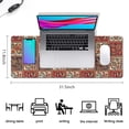 thumbnail image 5 of Long Mouse Pads for Desk,Red Boho Ethnic Floral Patchwork Pattern Desk Mats on Top Of Desks, Desk Mouse Pad Extra Large with 3mm Non-Slip Base and Stitched Edge for Gaming,Office,Work,Home 31.5"x11.8", 5 of 6