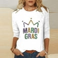 thumbnail image 1 of Xihbxyly Blouses à Manches 3/4 pour Femmes T-shirt Imprimé Mode Manches 3/4 Blouse Col Rond Hauts Décontractés Cadeau de Vacances, 1 of 3