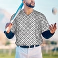 thumbnail image 5 of Lsque Gray Plaid Pattern Mens Polo Golf Shirts Funny Graphics Shorts Sleeve Button Shirts Baseball T-shirt-Large, 5 of 7