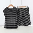 thumbnail image 2 of Cmfcve Plus Size 2 Piece Outfits for Women Lightweight Lounge Matching Sets Cap Sleeve Top and Elastic Waisted Shorts, 2 of 5