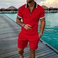 thumbnail image 4 of Baqcunre Track Suits For Men Set Men'S 3D Short Sleeve Suit Shorts Beach Tropical Hawaiianss Body Sports Shorts Suit Sports Suit Mens Outfits Tops For Men Red 4XL, 4 of 4