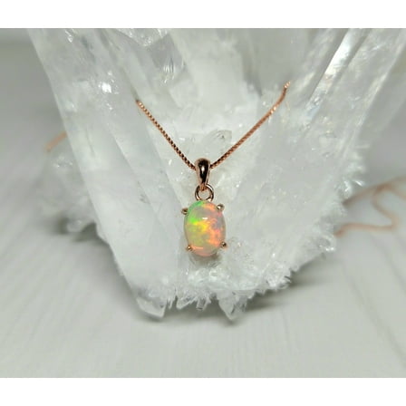 Opal Necklace, Genuine White Opal Necklace,