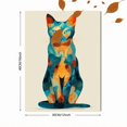 thumbnail image 3 of Qisvanset Vibrant Abstract Cat Canvas Print 12x16 Inch Hallway Art, 3 of 8