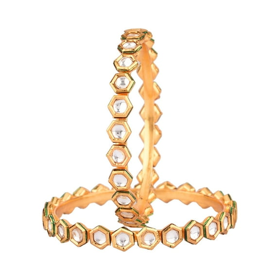 Efulgenz Indian Jewelry Crystal Kundan Bangle Bracelet Set for Women Girls, Size 2-6