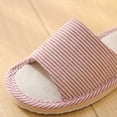 thumbnail image 6 of gakvbuo Summer Slippers For Women Indoor And Outdoor Wide Walking Outdoor Slippersfashion Couple Casual Linen Round Head Stripe Casual Flops Home Shoes, 6 of 6