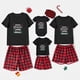 thumbnail image 3 of Pijamas familiares a juego de Navidad, Antler, Feliz Navidad, Ya, Animal sucio, negro, corto, conjunto, 3 of 3